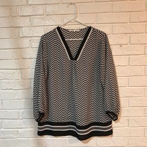 Black and white blouse